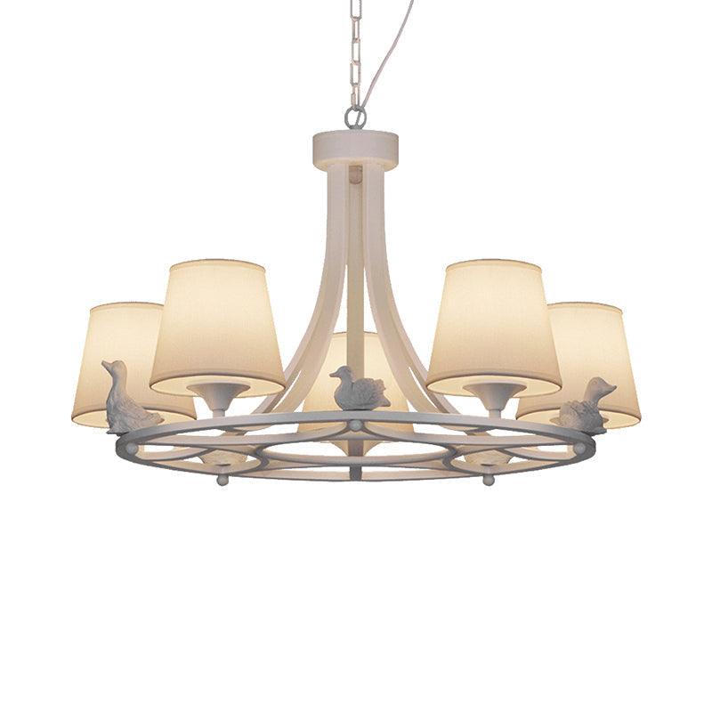 5-Light Living Room Chandelier Contemporary White Lamp - Rebooters