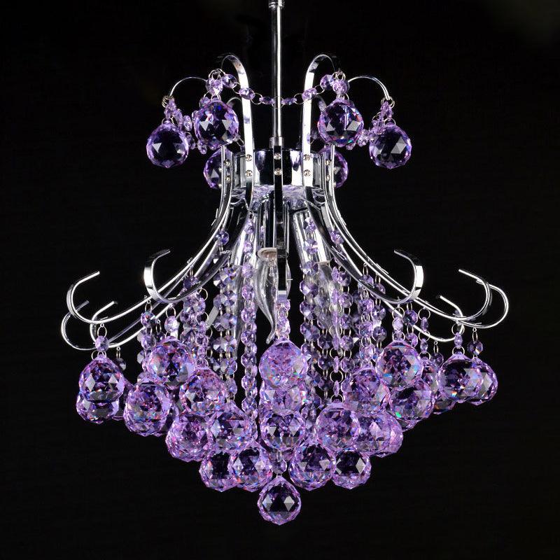 3 Bulbs Chandelier Pendant Light Traditionalist Raindrop Crystal - Rebooters