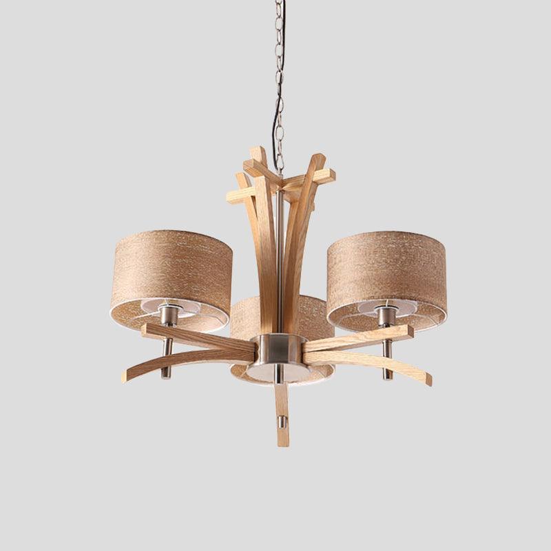 Beige Radial Ceiling Chandelier Modernist 3/6 Lights Lamp - Rebooters