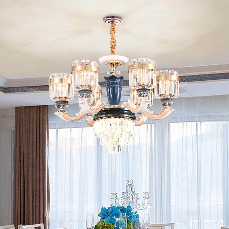 6/8 Heads Chandelier Lighting Traditional Cylindrical Fixture - Rebooters