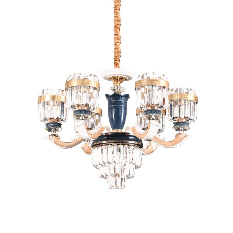 6/8 Heads Chandelier Lighting Traditional Cylindrical Fixture - Rebooters