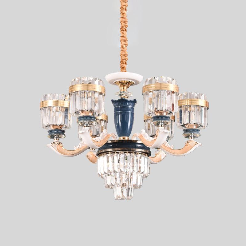 6/8 Heads Chandelier Lighting Traditional Cylindrical Fixture - Rebooters
