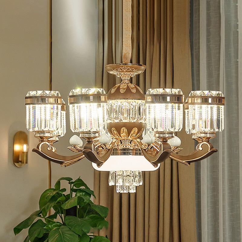 6/8 Lights Chandelier Pendant Light Modern Living Room Ceiling Hang Fixture in Gold - Rebooters