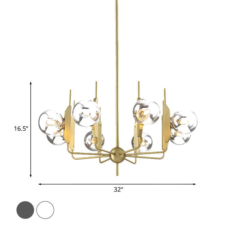 8-Light Living Room Chandelier Lighting Post Modern Gold Ceiling Lamp - Rebooters