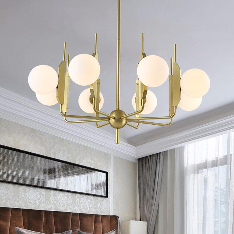8-Light Living Room Chandelier Lighting Post Modern Gold Ceiling Lamp - Rebooters