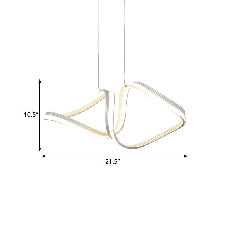 Acrylic Twisted Chandelier Light Fixture Minimalist LED Lamp - Rebooters