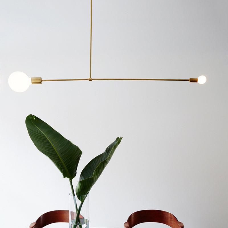 31.5"/39" W Exposed Chandelier Lamp Modern Metal 2 Head - Rebooters