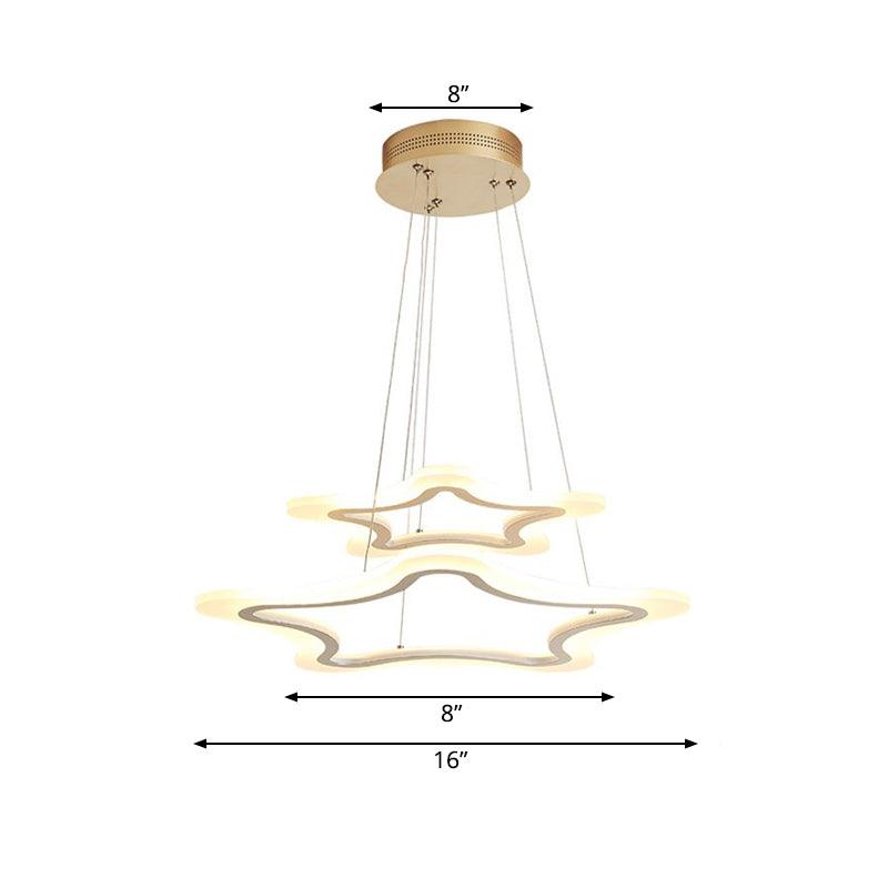 Acrylic Star Pendant Light Modern LED 2-Light Chandelier - Rebooters