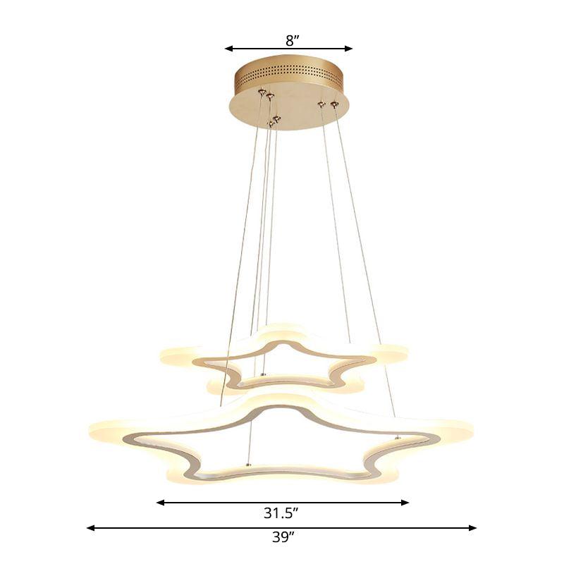 Acrylic Star Pendant Light Modern LED 2-Light Chandelier - Rebooters