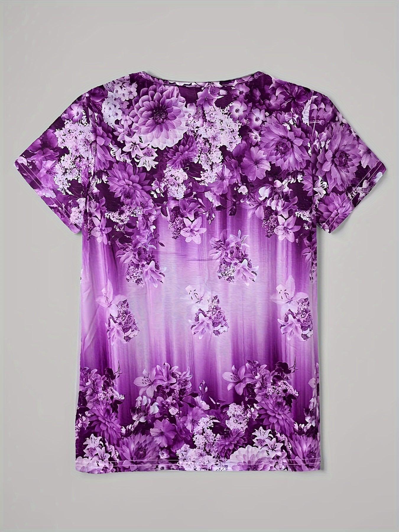 Floral V-Neck Top With Lace-Up Detail For Women Stylish Rebooters Womens Shirts