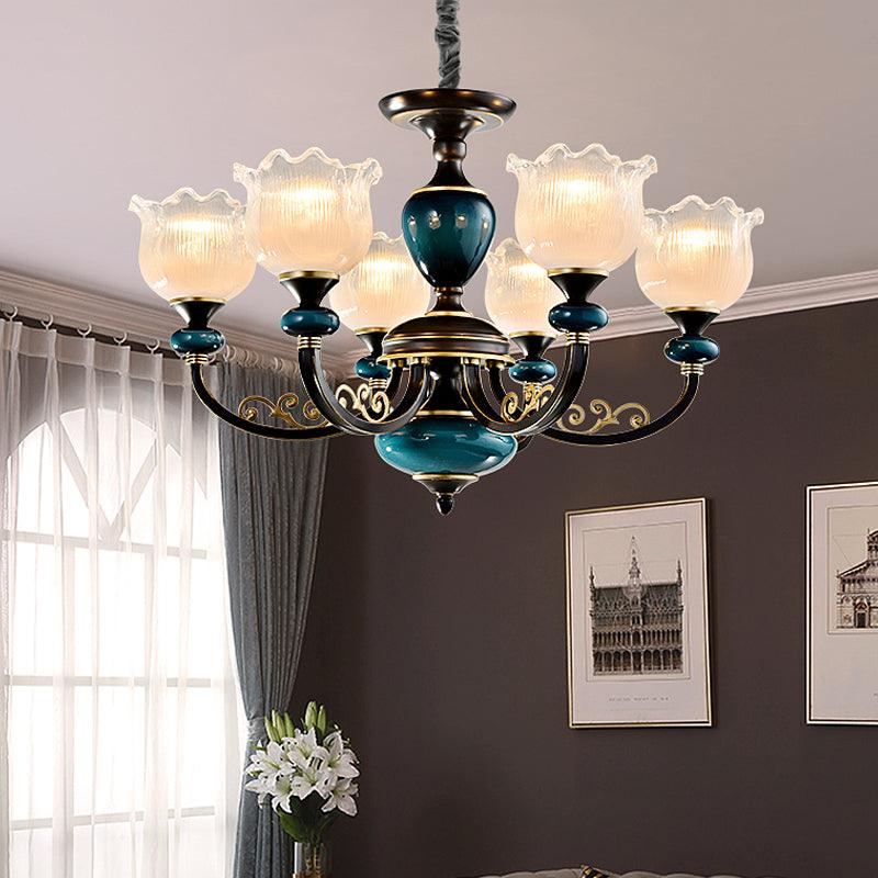 3/6 Bulbs Blossom Hanging Light Kit Classic Black Finish - Rebooters