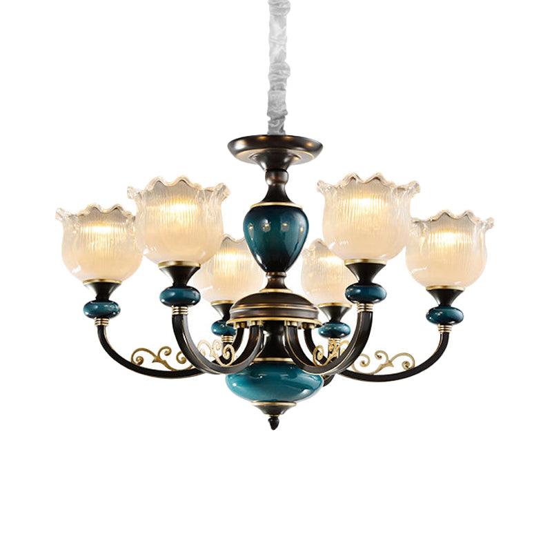 3/6 Bulbs Blossom Hanging Light Kit Classic Black Finish - Rebooters