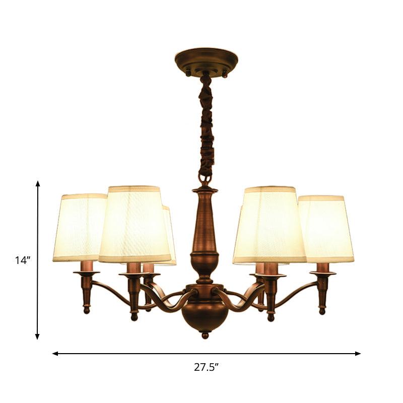 3/6 Heads Fabric Hanging Chandelier Traditional White Pendant Lamp - Rebooters