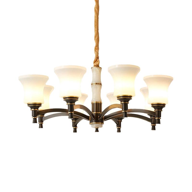 6/8 Lights Hanging Light Fixture Retro Chandelier Lamp Black - Rebooters