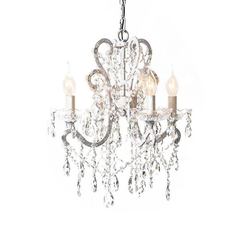 4 Heads Chandelier French Country Living Room Ceiling Lamp - Rebooters