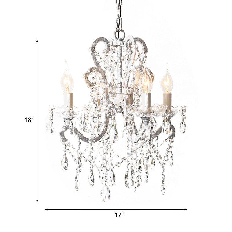 4 Heads Chandelier French Country Living Room Ceiling Lamp - Rebooters
