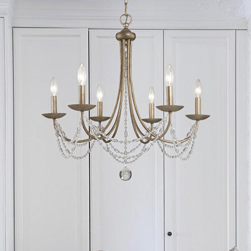 3/6 Heads Metal Hanging Chandelier Silver Candelabra Lamp - Rebooters