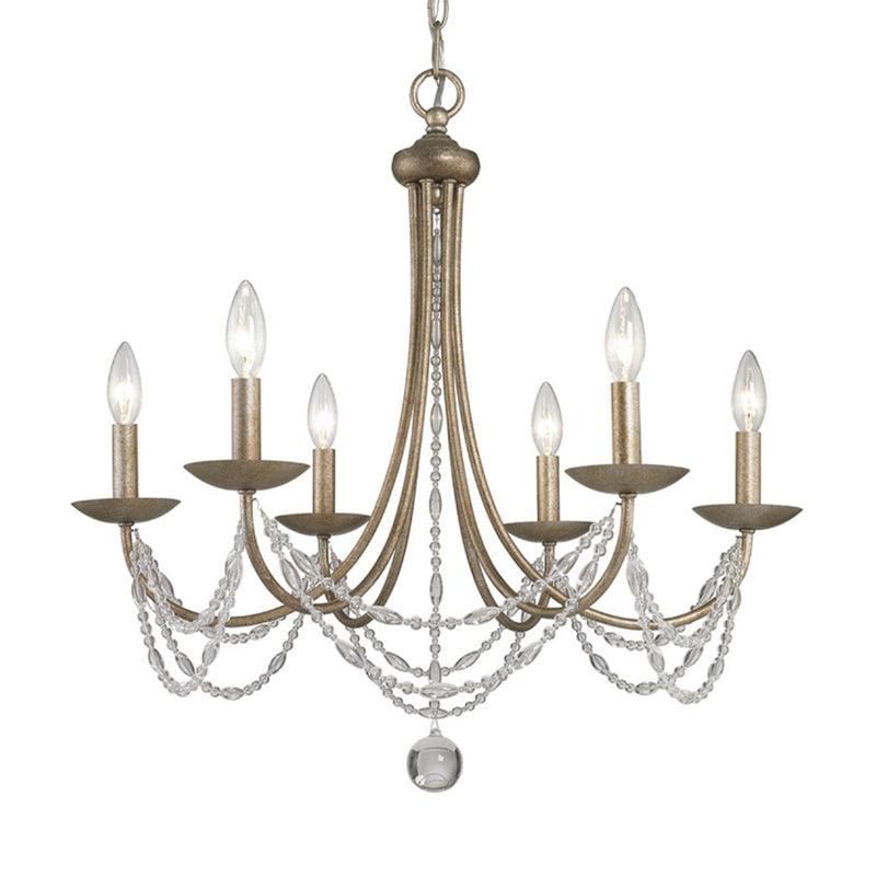 3/6 Heads Metal Hanging Chandelier Silver Candelabra Lamp - Rebooters