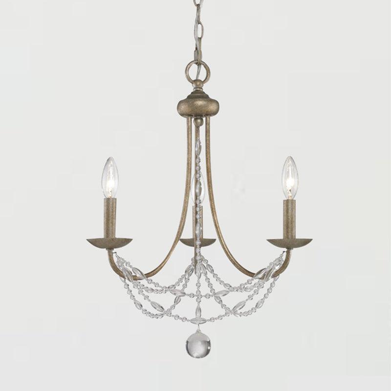 3/6 Heads Metal Hanging Chandelier Silver Candelabra Lamp - Rebooters