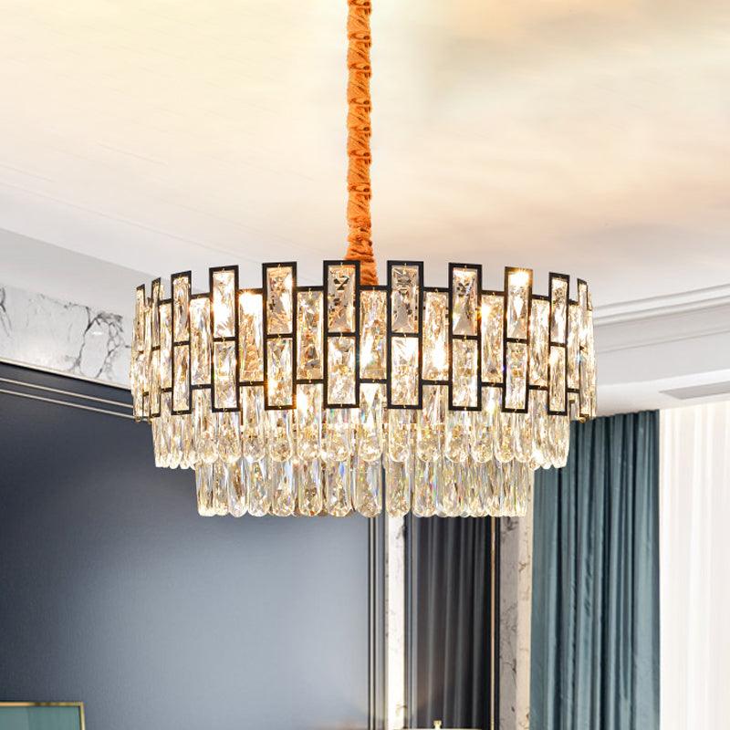 5 Lights Hanging Lighting Modernism 3-Tier Crystal Chandelier - Rebooters