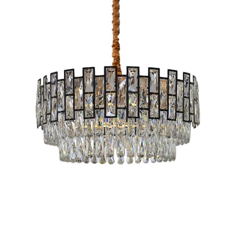 5 Lights Hanging Lighting Modernism 3-Tier Crystal Chandelier - Rebooters