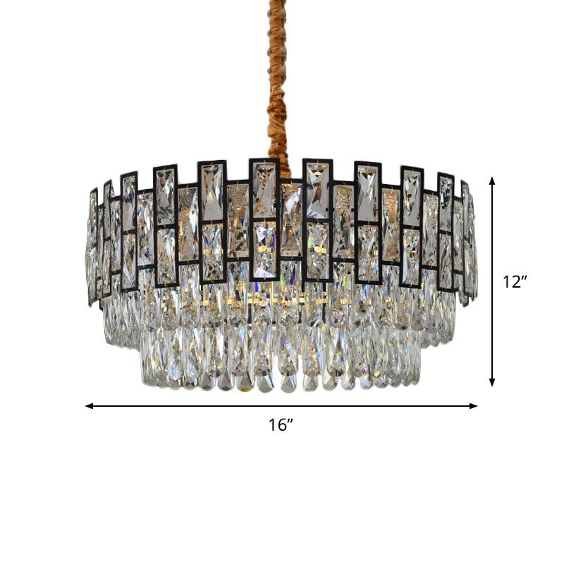 5 Lights Hanging Lighting Modernism 3-Tier Crystal Chandelier - Rebooters