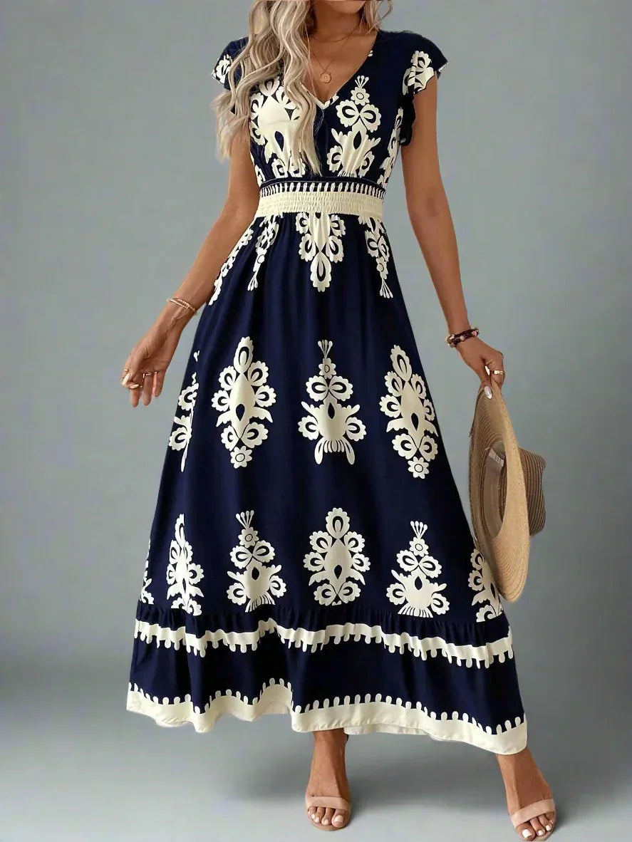 Elegant Women's Maxi Dress with Flowy Bohemian Style Rebooters Maxi Women's Dresses