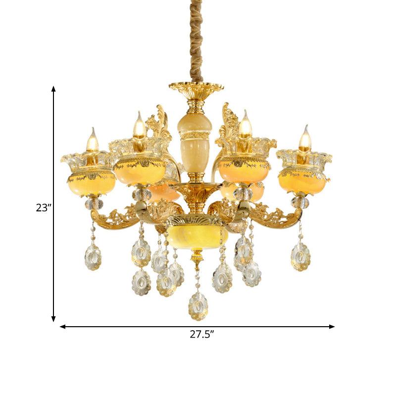 6-Light Chandelier Traditional Dining Hall Ceiling Lamp - Rebooters