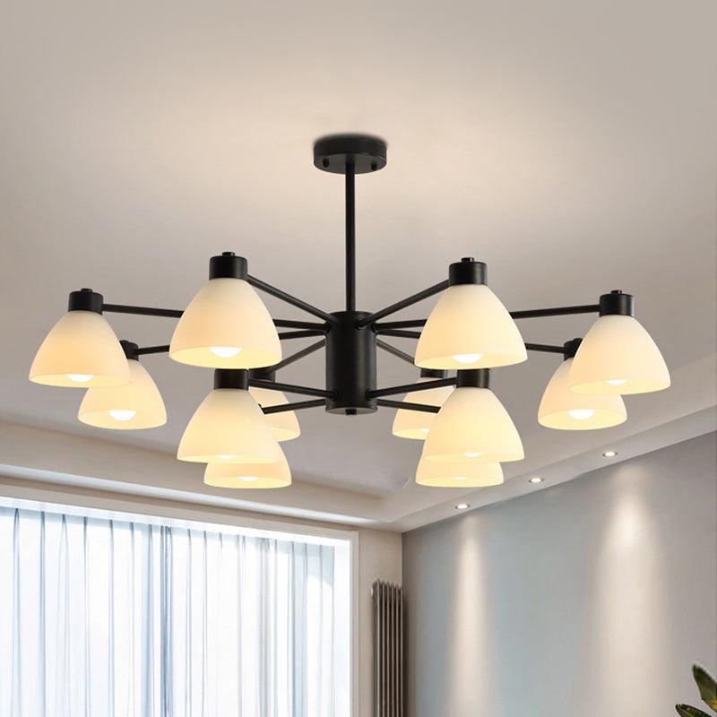 6/8/12-Head Dining Room Suspension Light Black Chandelier - Rebooters