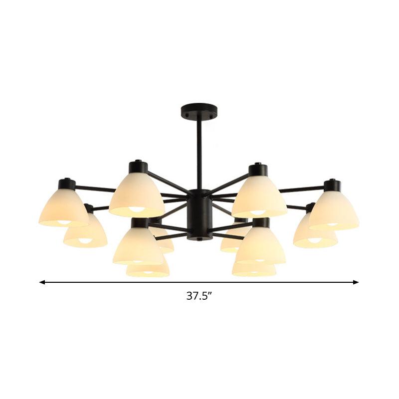 6/8/12-Head Dining Room Suspension Light Black Chandelier - Rebooters