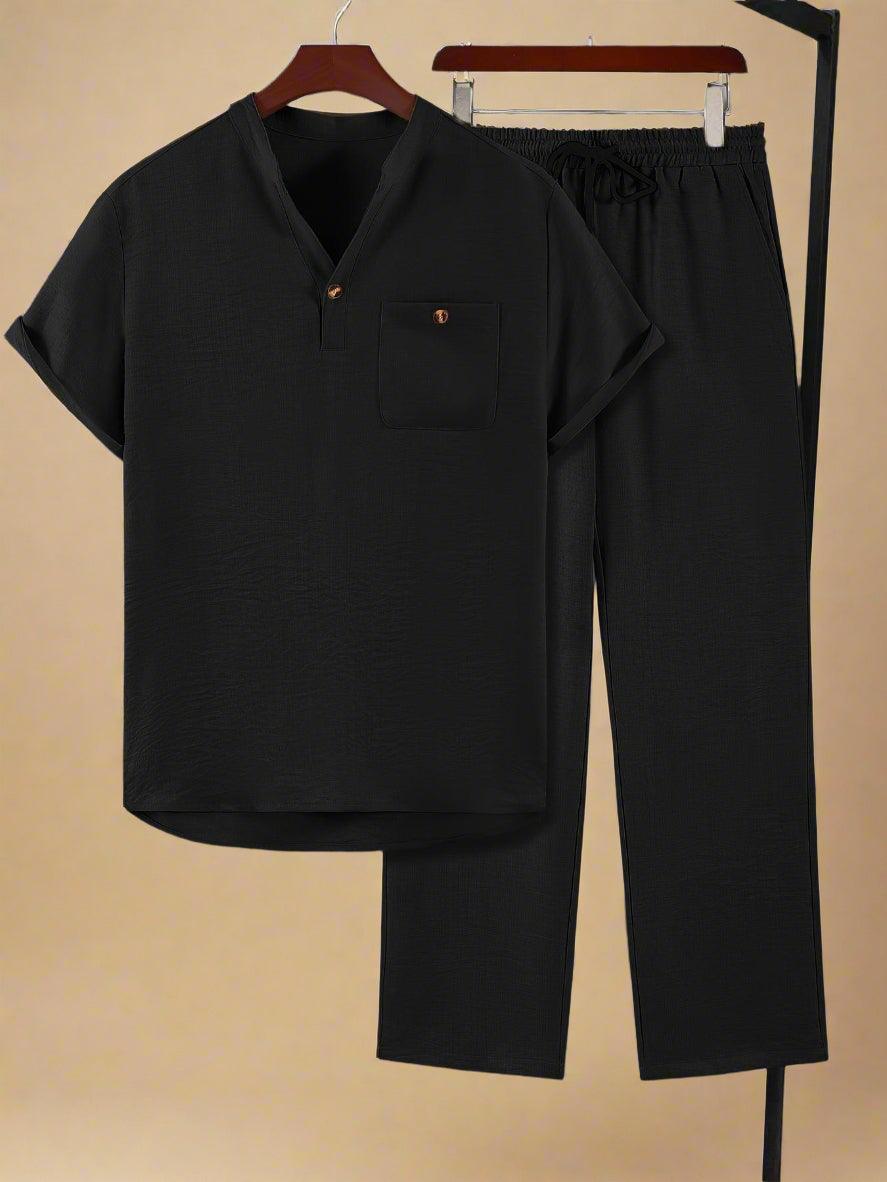 Comfortable Solid Color Casual Men Set for Summer Rebooters - mens 2 piece set