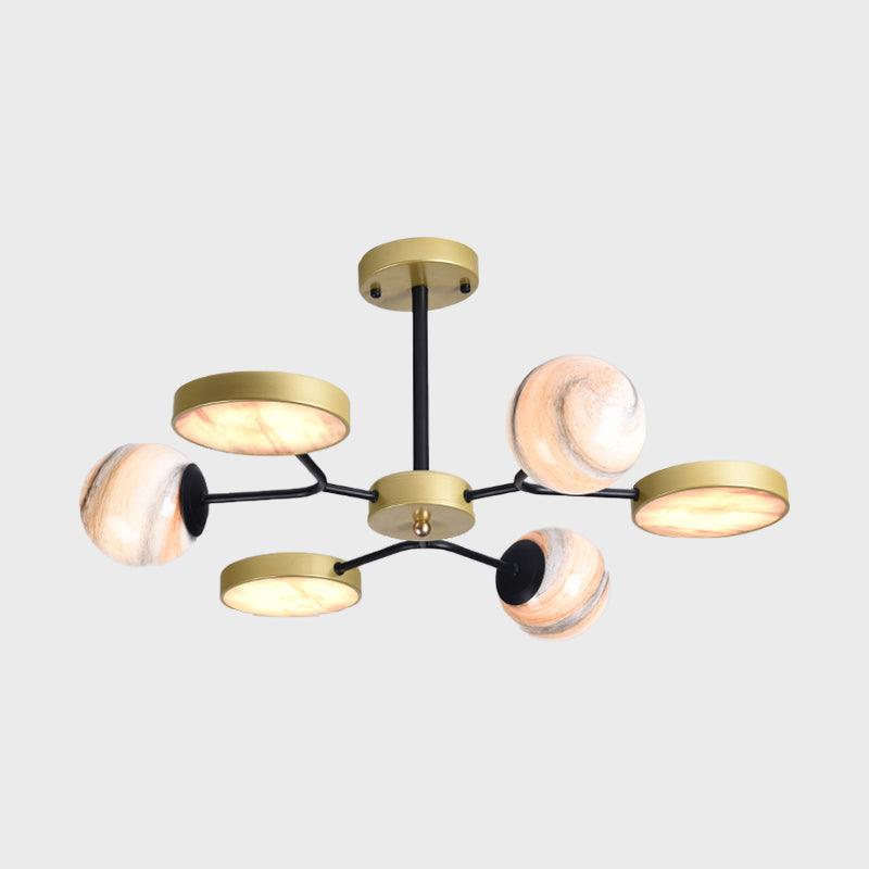 Gold Finish Sphere Ceiling Chandelier Nordic 4/6/8 Lights - Rebooters