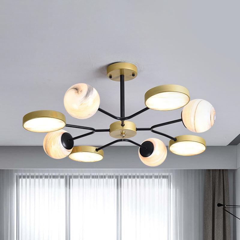 Gold Finish Sphere Ceiling Chandelier Nordic 4/6/8 Lights - Rebooters