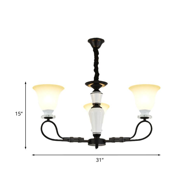 3/6 Heads Pendant Chandelier Retro Bedroom Hanging Light Black - Rebooters