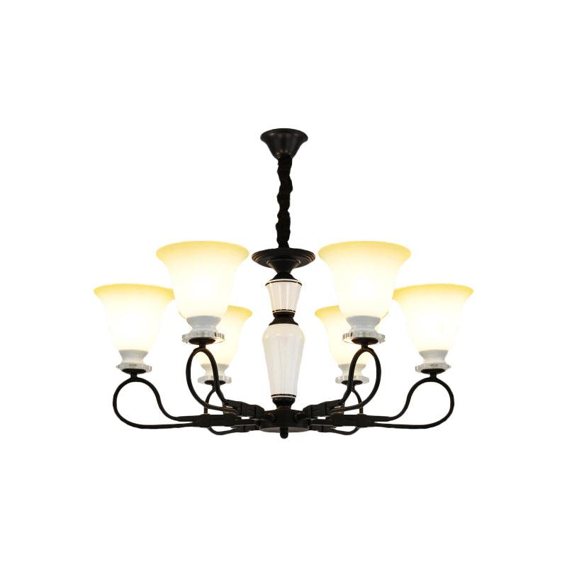 3/6 Heads Pendant Chandelier Retro Bedroom Hanging Light Black - Rebooters
