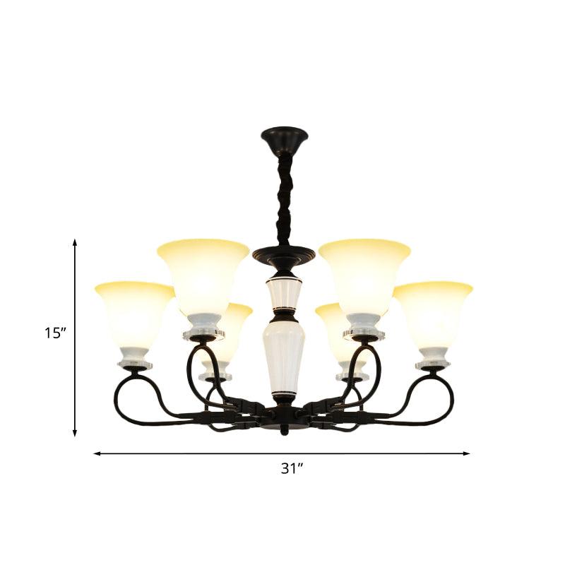 3/6 Heads Pendant Chandelier Retro Bedroom Hanging Light Black - Rebooters