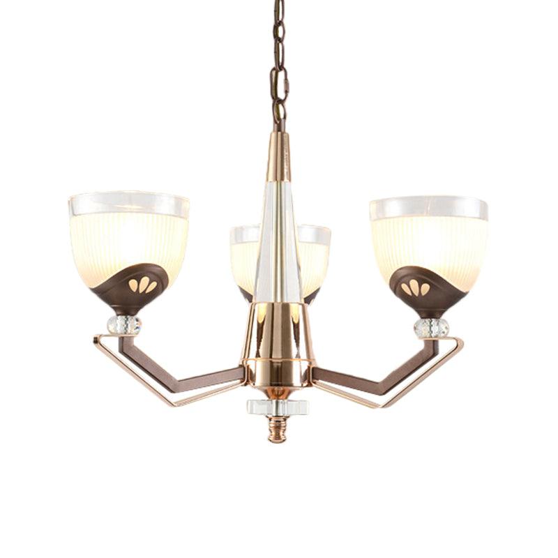 3/6 Lights Bowl Hanging Chandelier Vintage Coffee Finish - Rebooters