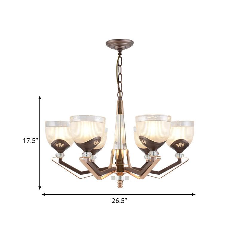 3/6 Lights Bowl Hanging Chandelier Vintage Coffee Finish - Rebooters