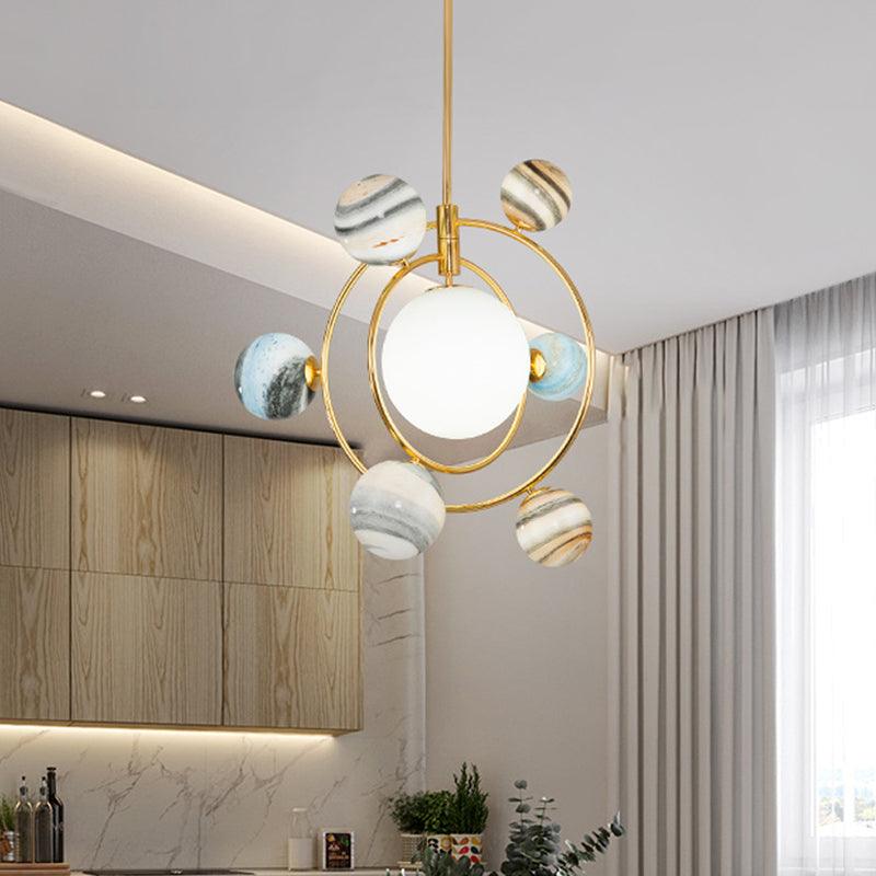 7-Light Nursery Pendant Nordic Gold Chandelier Light Fixture - Rebooters