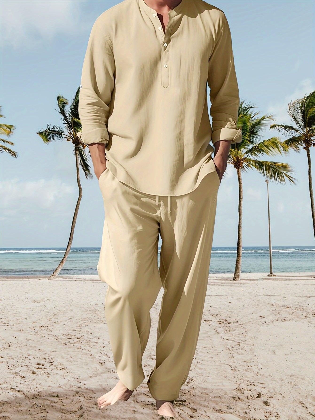 Plus Size Casual Men's 2-Piece Set for Warm Weather Rebooters mens 2 piece set