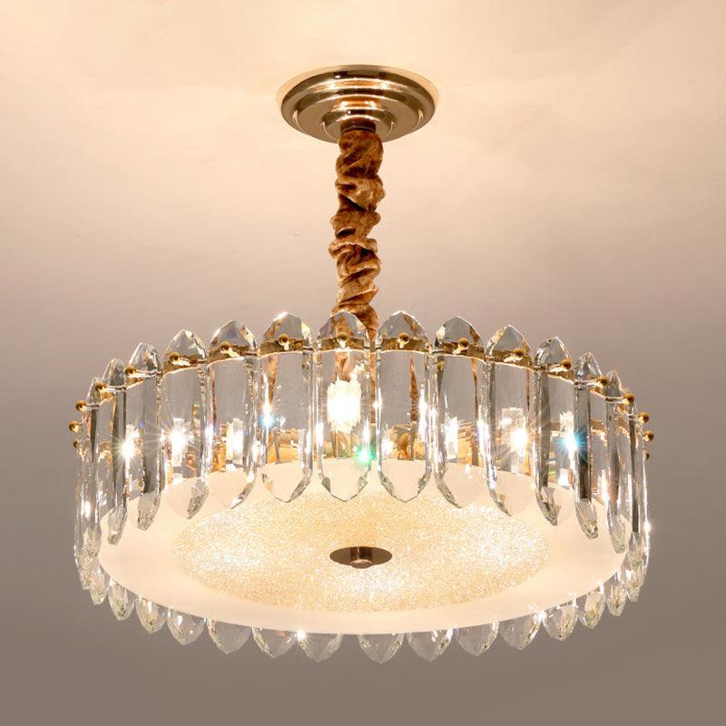 6-Light Hanging Lamp Modernism Circular Clear K9 Crystal Chandelier - Rebooters