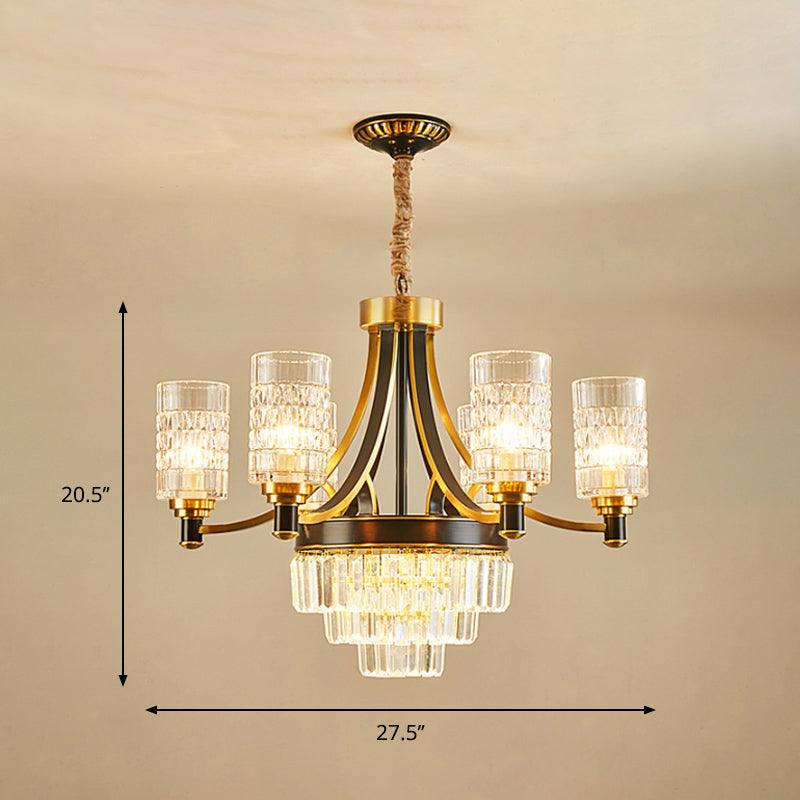 6 Bulbs Ceiling Pendant Retro Living Room Chandelier in Gold - Rebooters