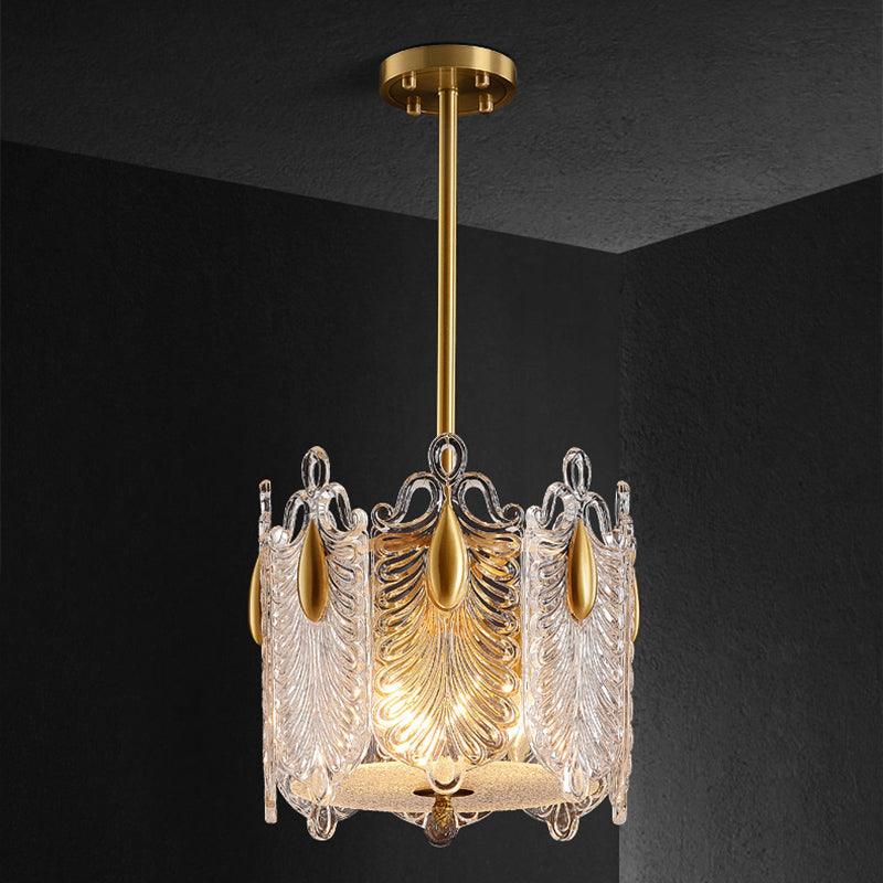 4 Lights Pendant Chandelier Traditional Round K9 Crystal Light Gold - Rebooters