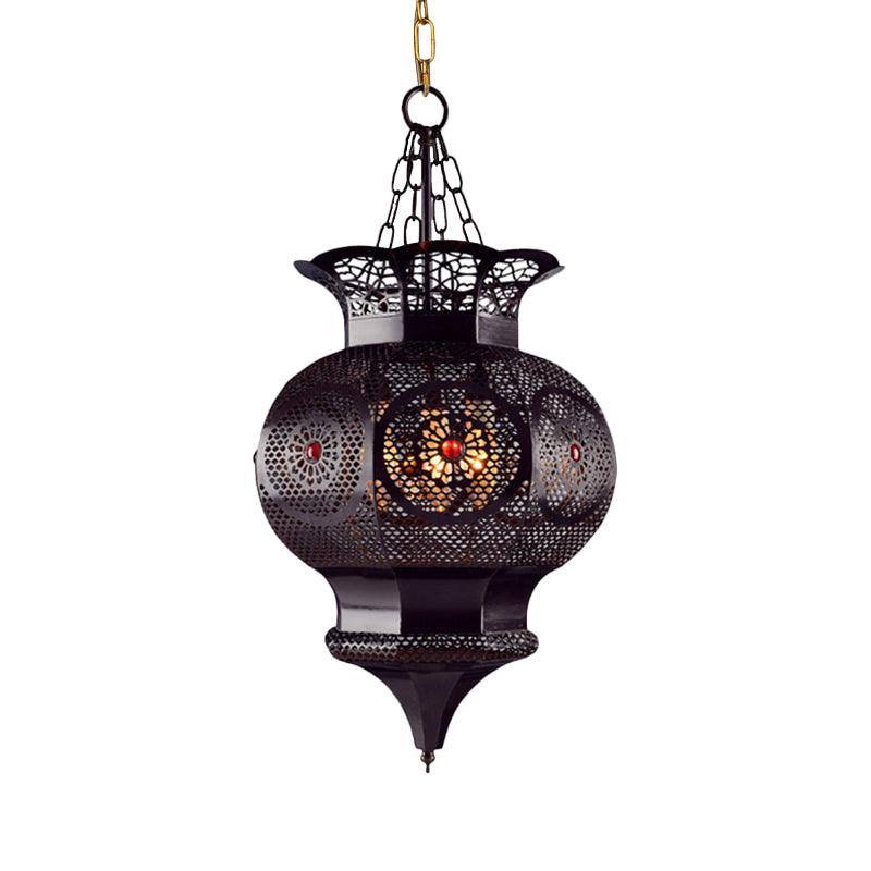 Black 3-Head Chandelier Lighting Arab Metal Vase Ceiling Lamp - Rebooters