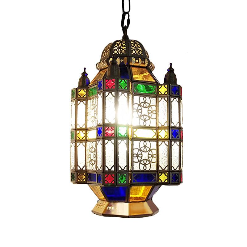 Frosted Glass Brass Chandelier Lantern 3 Heads Art Deco Pendant Light - Rebooters