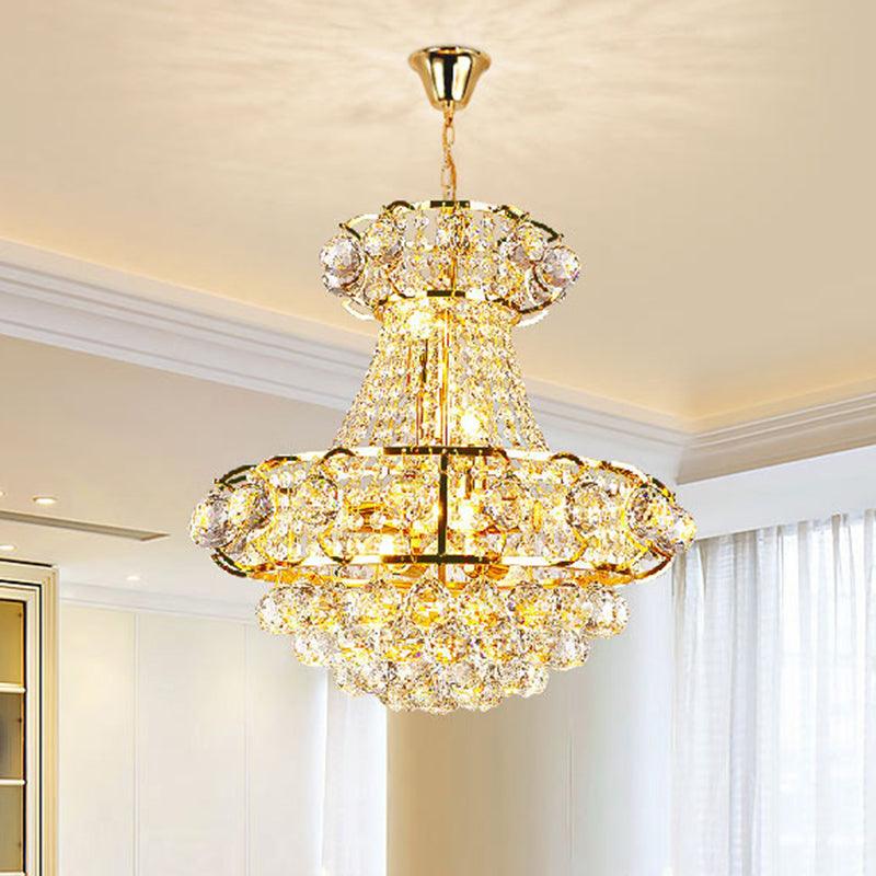 Urn Shaped Crystal Chandelier Baroque 6-Light Pendant Gold - Rebooters