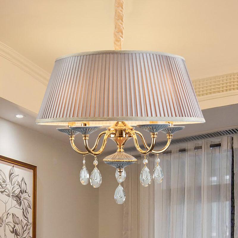 4 Heads Pendant Chandelier Minimalist Drum Fabric Shade Lamp - Rebooters