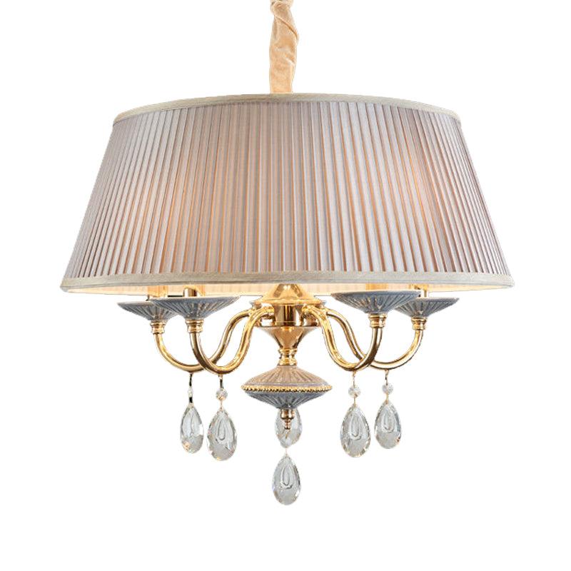 4 Heads Pendant Chandelier Minimalist Drum Fabric Shade Lamp - Rebooters