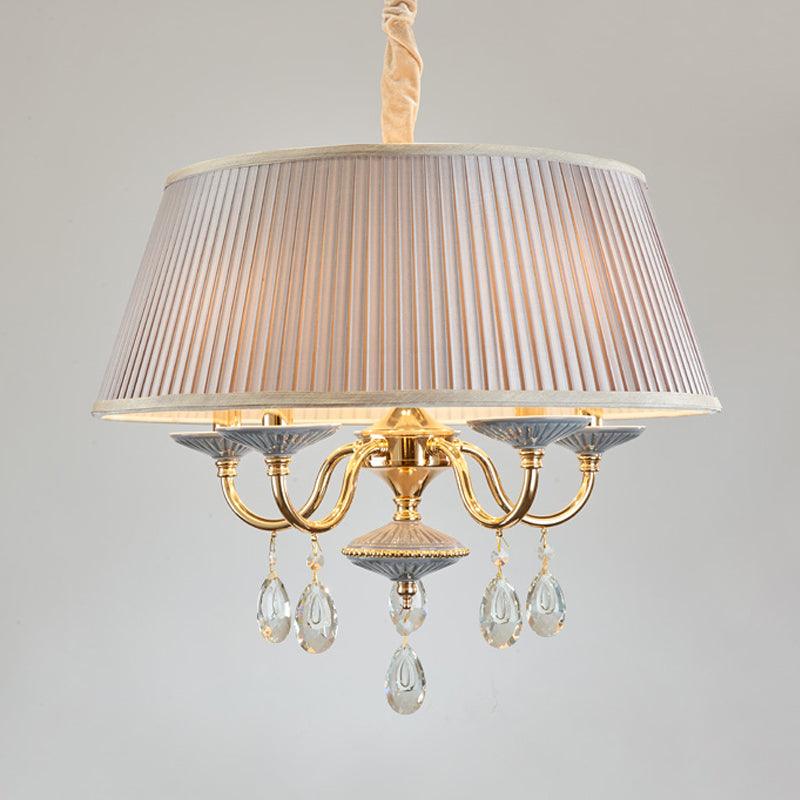 4 Heads Pendant Chandelier Minimalist Drum Fabric Shade Lamp - Rebooters