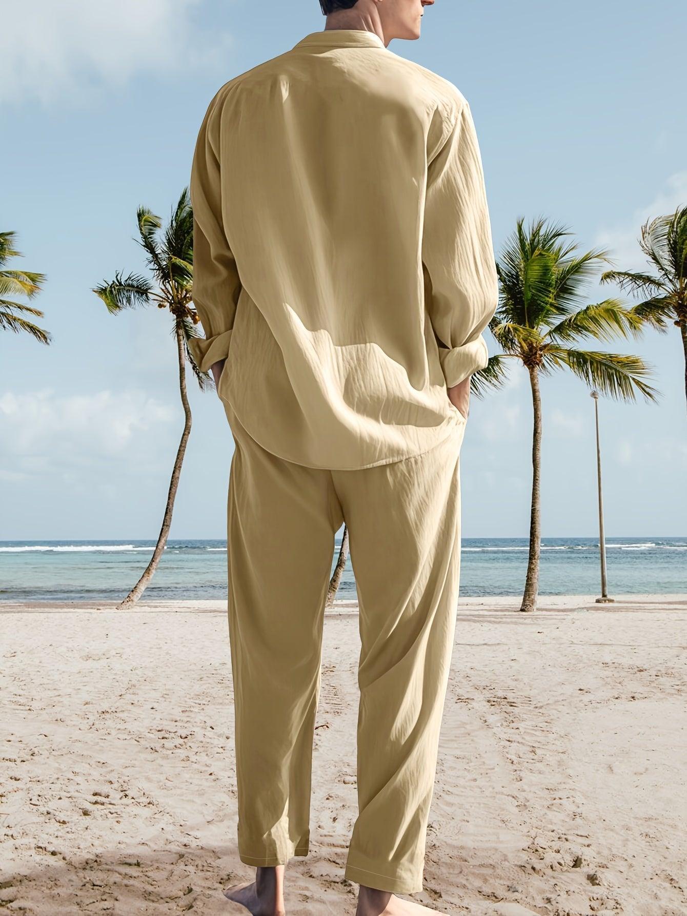 Plus Size Casual Men's 2-Piece Set for Warm Weather Rebooters mens 2 piece set